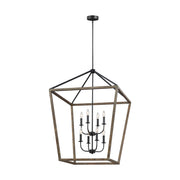 Visual Comfort Studio F3194/8WOW/AF Gannet Eight Light Chandelier, Weathered Oak Wood / Antique Forged Iron Main Image.jpg