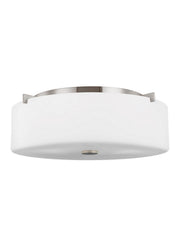 Generation Lighting FM312BS Sunset Drive Three Light Flush Mount, Brushed Steel Main Image.jpg