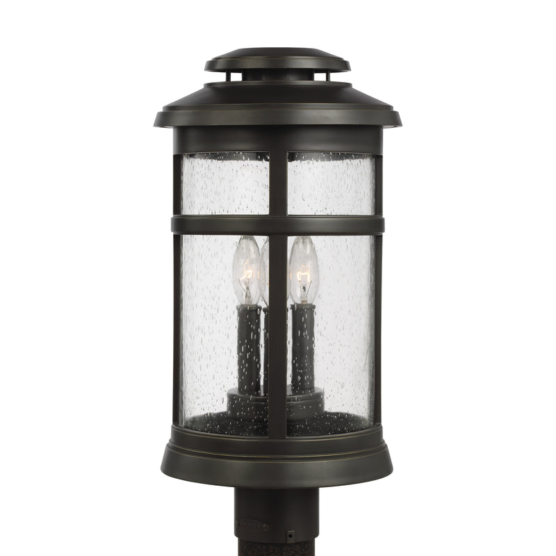 Visual Comfort Studio OL14307ANBZ Newport Three Light Outdoor Post Lantern, Antique Bronze Main Image.jpg