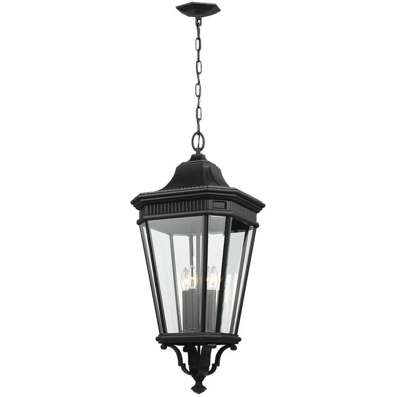 Generation Lighting OL5414BK Cotswold Lane Four Light Hanging Lantern, Black Main Image.jpg