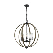 Visual Comfort Studio OLF3294/5WOW/AF Allier Five Light Outdoor Chandelier, Weathered Oak Wood / Antique Forged Iron Main Image.jpg