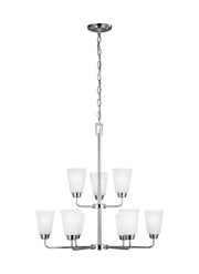 Generation Lighting 3115209-05 Kerrville Nine Light Chandelier, Chrome Main Image.jpg