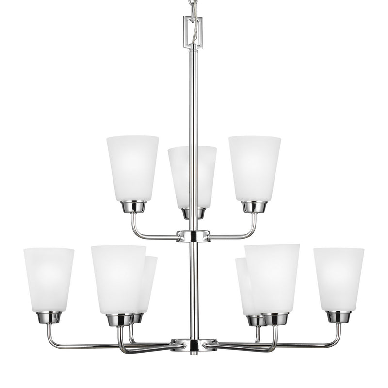 Generation Lighting 3115209EN3-05 Kerrville Nine Light Chandelier, Chrome Alternate Image.jpg