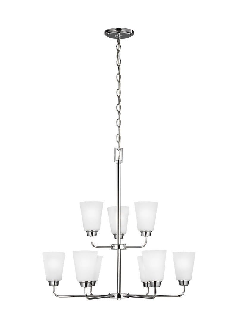 Generation Lighting 3115209EN3-05 Kerrville Nine Light Chandelier, Chrome Main Image.jpg