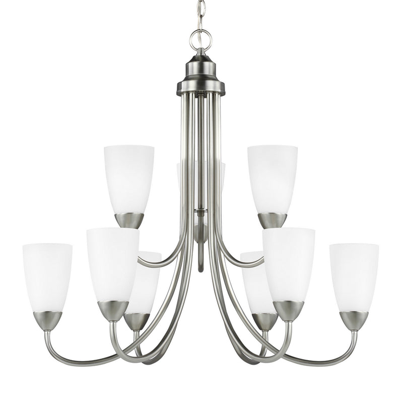 Generation Lighting 3120209EN3-962 Seville Nine Light Chandelier, Brushed Nickel Alternate Image.jpg