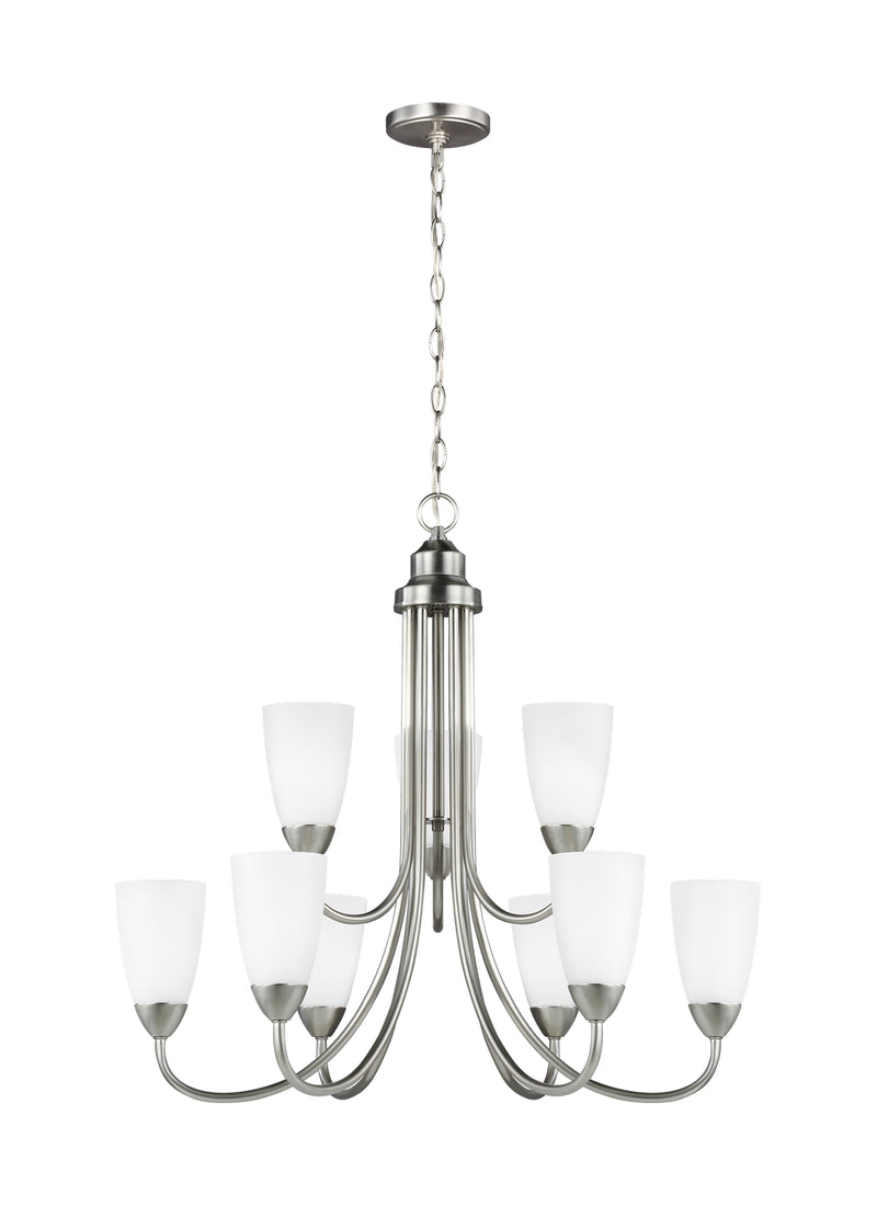 Generation Lighting 3120209EN3-962 Seville Nine Light Chandelier, Brushed Nickel Main Image.jpg