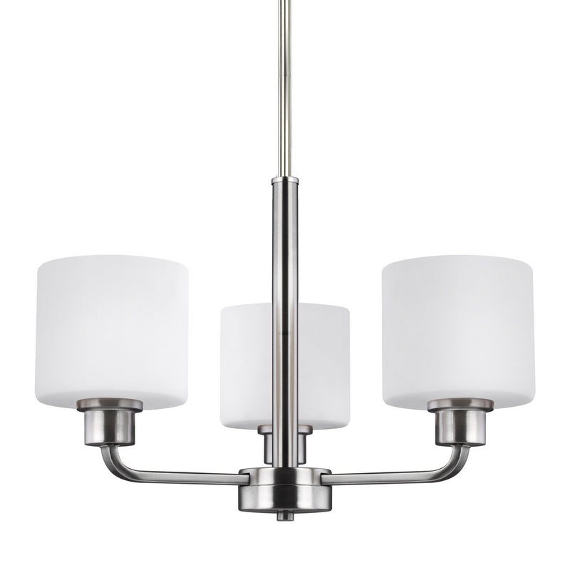 Generation Lighting 3128803EN3-962 Canfield Three Light Chandelier, Brushed Nickel Alternate Image.jpg