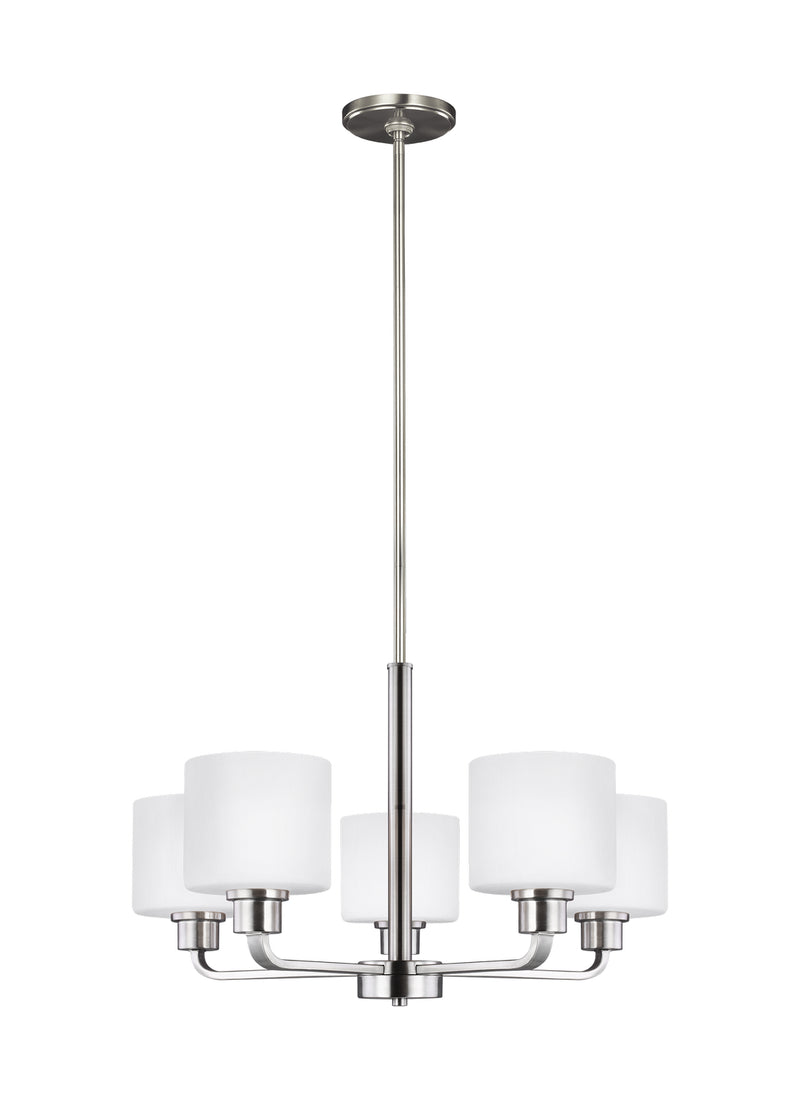 Generation Lighting 3128805-962 Canfield Five Light Chandelier, Brushed Nickel Main Image.jpg