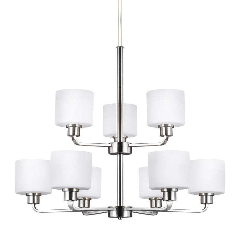 Generation Lighting 3128809-962 Canfield Nine Light Chandelier, Brushed Nickel Alternate Image.jpg