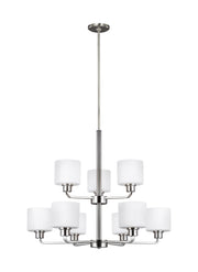 Generation Lighting 3128809-962 Canfield Nine Light Chandelier, Brushed Nickel Main Image.jpg
