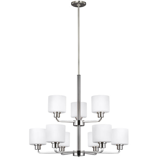 Generation Lighting 3128809EN3-962 Canfield Nine Light Chandelier, Brushed Nickel Main Image.jpg