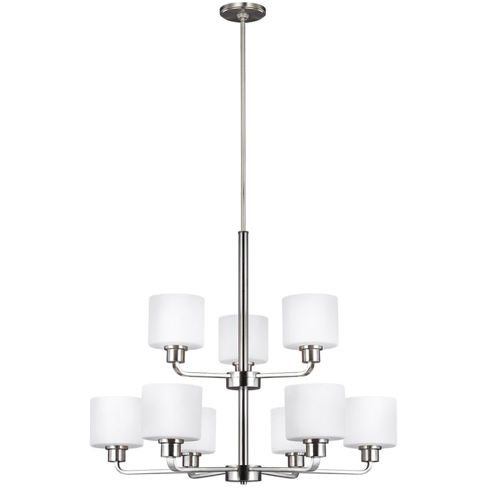 Generation Lighting 3128809EN3-962 Canfield Nine Light Chandelier, Brushed Nickel Main Image.jpg
