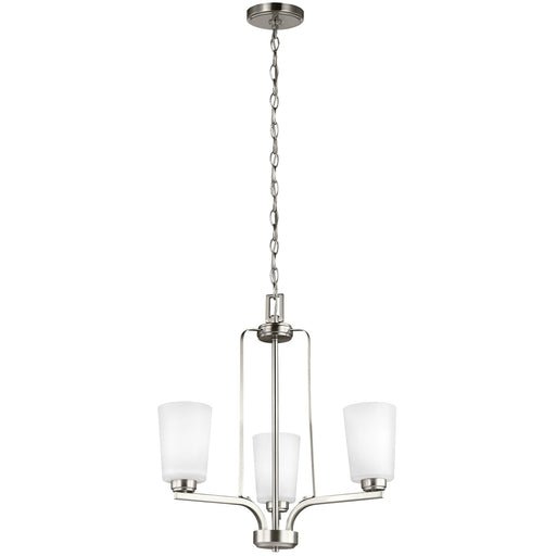 Generation Lighting 3128903-962 Franport Three Light Chandelier, Brushed Nickel Main Image.jpg