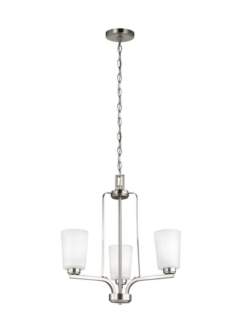 Generation Lighting 3128903EN3-962 Franport Three Light Chandelier, Brushed Nickel Main Image.jpg