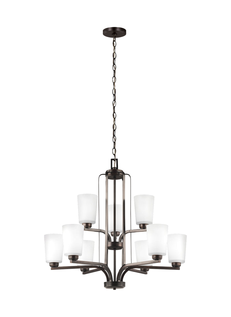Generation Lighting 3128909-710 Franport Nine Light Chandelier, Bronze Main Image.jpg