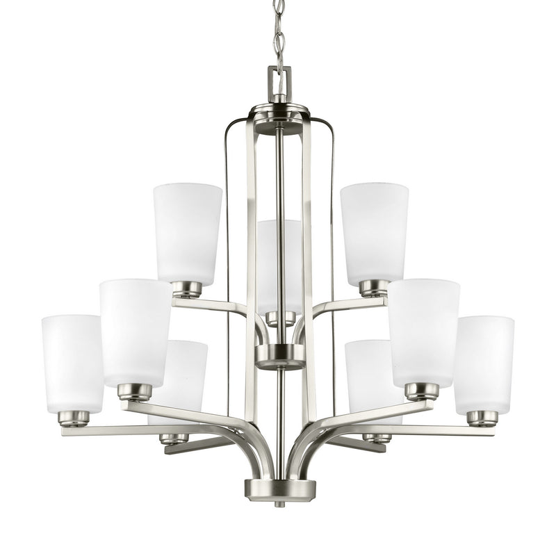 Generation Lighting 3128909EN3-962 Franport Nine Light Chandelier, Brushed Nickel Alternate Image.jpg