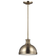 Generation Lighting 65085EN3-848 Pratt Street Metal One Light Pendant, Satin Brass Main Image.jpg