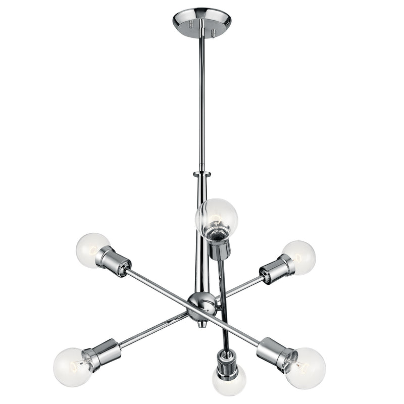 Kichler 43095CH Six Light Chandelier, Chrome