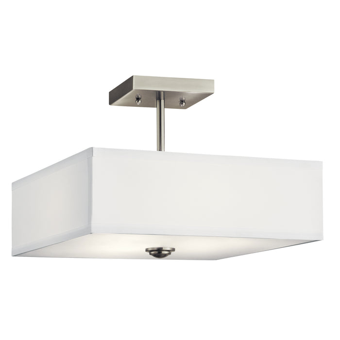 Kichler 43691NI Shailene Three Light Semi Flush Mount, Brushed Nickel Main Image.jpg