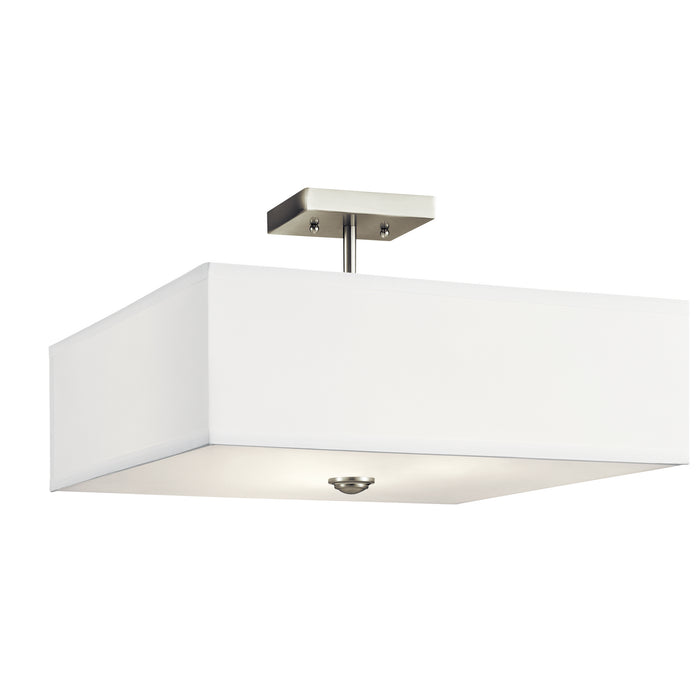 Kichler 43693NI Shailene Three Light Semi Flush Mount, Brushed Nickel Main Image.jpg