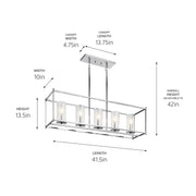 Kichler 43995CH Five Light Linear Chandelier, Chrome (2)