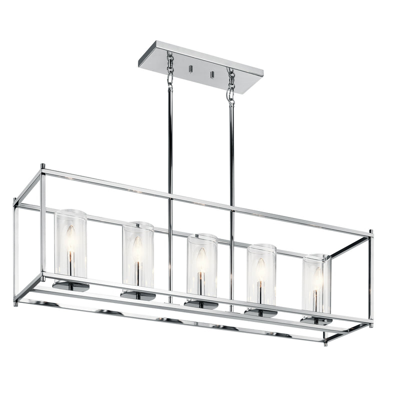 Kichler 43995CH Five Light Linear Chandelier, Chrome