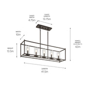 Kichler 43995OZ Five Light Linear Chandelier, Olde Bronze (2)