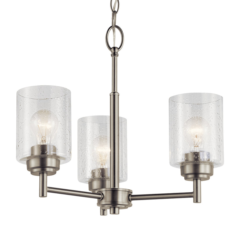 Kichler 44029NI Three Light Mini Chandelier, Brushed Nickel (3)