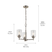 Kichler 44029NI Three Light Mini Chandelier, Brushed Nickel (4)