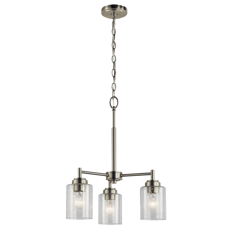 Kichler 44029NI Three Light Mini Chandelier, Brushed Nickel