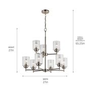 Kichler 44031NI Nine Light Chandelier, Brushed Nickel (4)