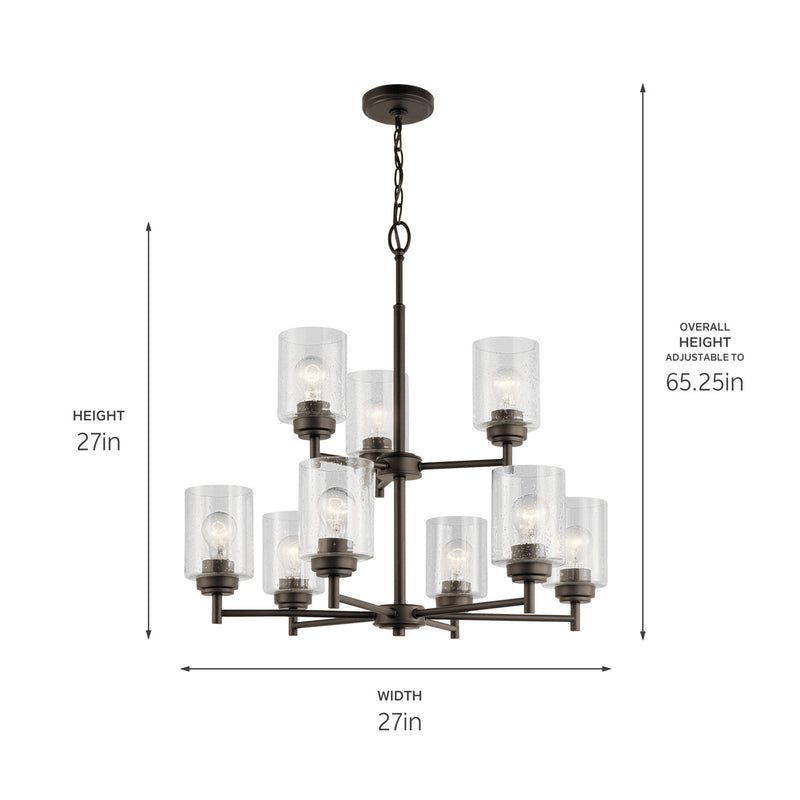 Kichler 44031OZ Nine Light Chandelier, Olde Bronze (2)