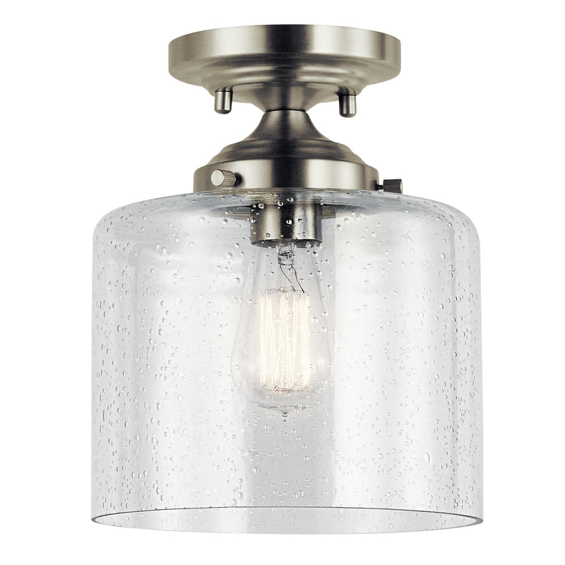 Kichler 44033NI One Light Semi Flush Mount, Brushed Nickel