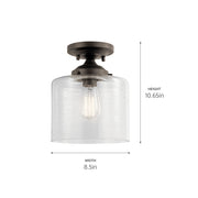 Kichler 44033OZ One Light Semi Flush Mount, Olde Bronze (3)