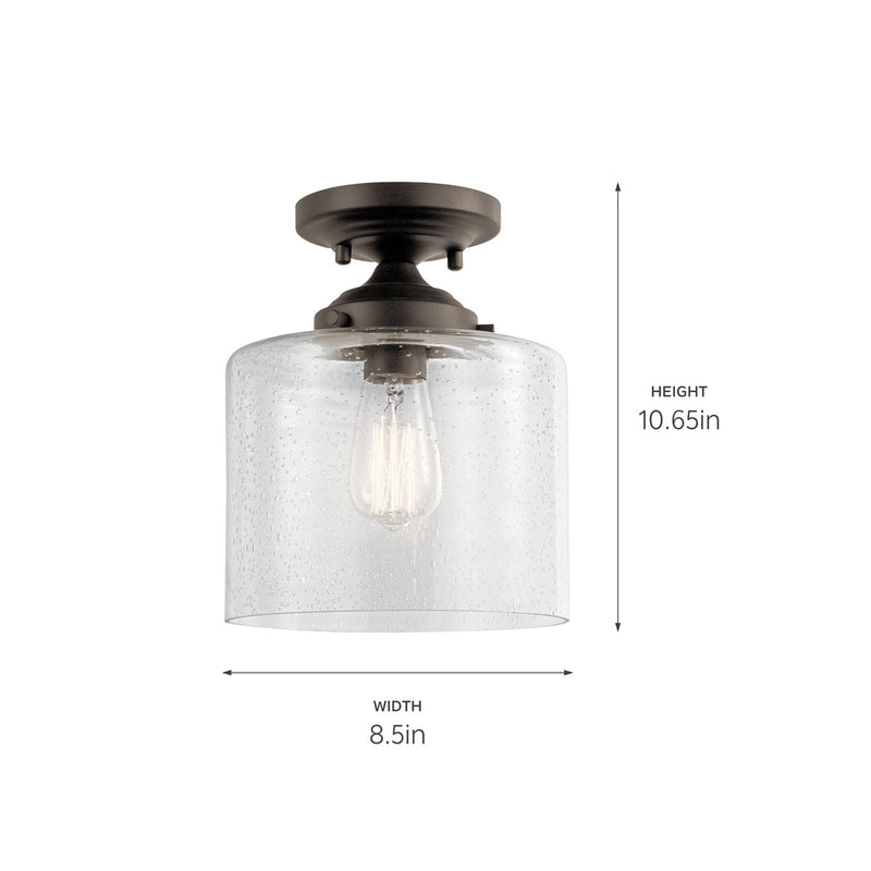 Kichler 44033OZ One Light Semi Flush Mount, Olde Bronze (3)