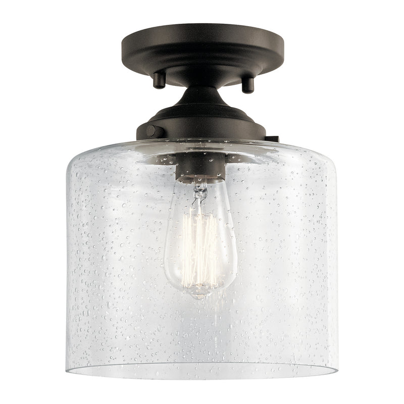 Kichler 44033OZ One Light Semi Flush Mount, Olde Bronze