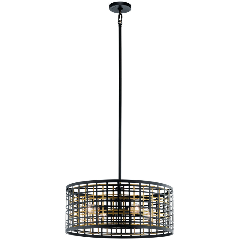 Kichler 44076BK Four Light Chandelier, Black