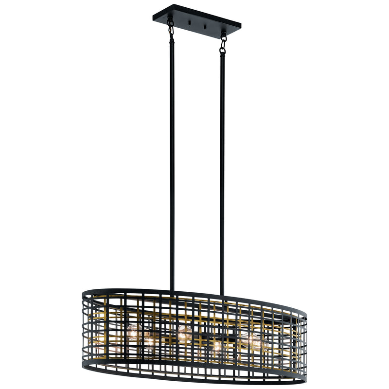 Kichler 44077BK Six Light Chandelier, Black