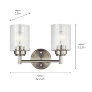 Kichler 45885NI Two Light Bath, Brushed Nickel (2)