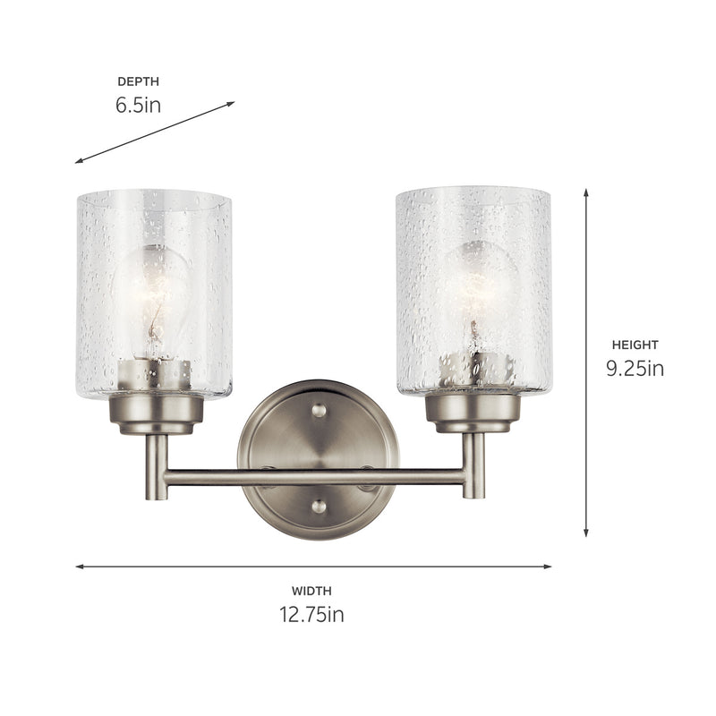 Kichler 45885NI Two Light Bath, Brushed Nickel (2)