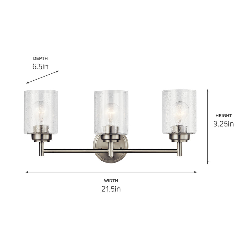Kichler 45886NI Three Light Bath, Brushed Nickel (2)
