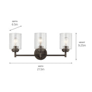 Kichler 45886OZ Three Light Bath, Olde Bronze (2)