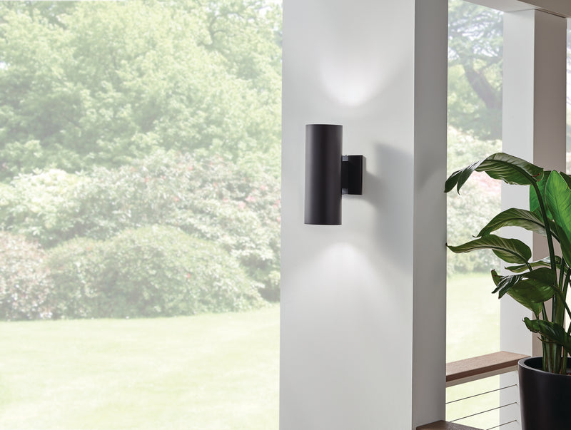 Kichler 9244BK Two Light Outdoor Wall Mount, Black (2)