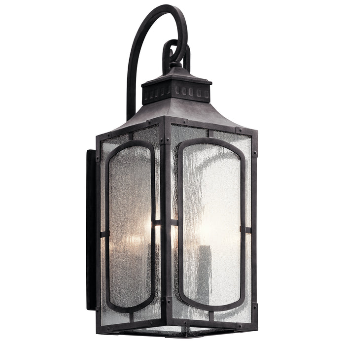 Kichler 49931WZC Bay Village Three Light Outdoor Wall Mount, Weathered Zinc Main Image.jpg