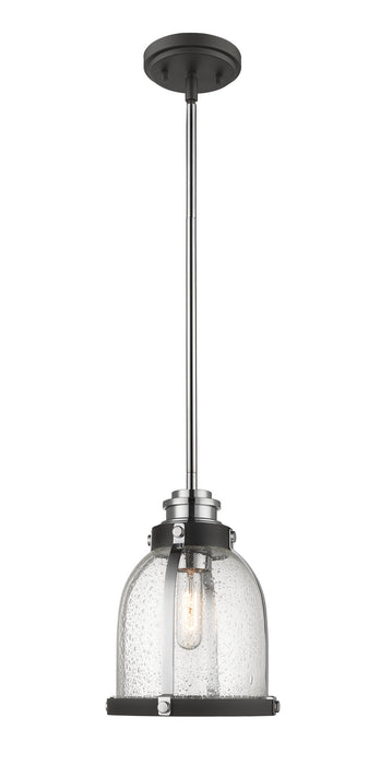 Z-Lite 337MP-MB+CH Burren One Light Mini Pendant, Matte Black / Chrome Main Image.jpg