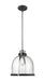 Z-Lite 337P12MB+CH Burren One Light Pendant, Matte Black / Chrome Main Image.jpg