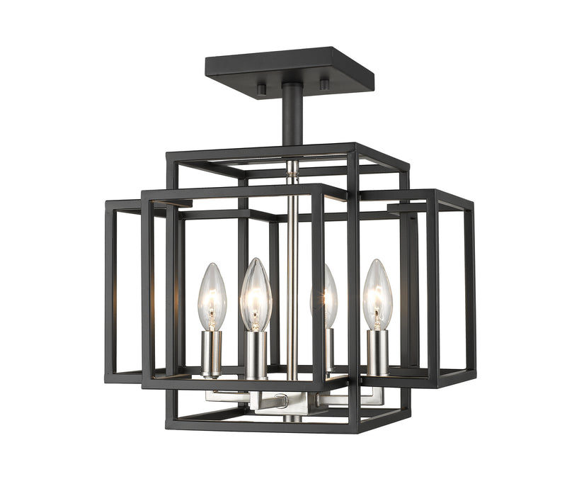 Z-Lite 454SF-BK-BN Titania Four Light Semi Flush Mount, Black / Brushed Nickel Main Image.jpg