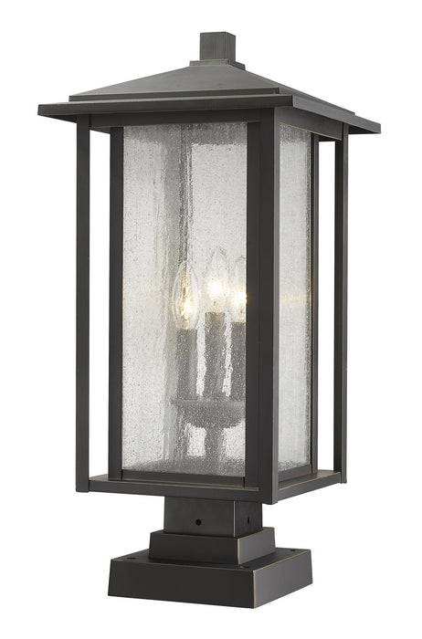 Z-Lite 554PHXLS-SQPM-ORB Aspen Three Light Outdoor Pier Mount, Oil Rubbed Bronze Main Image.jpg