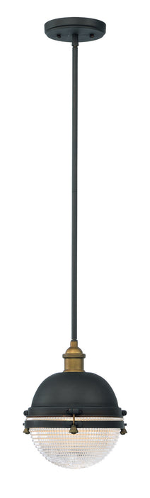 Maxim 10184OIAB Portside One Light Outdoor Pendant, Oil Rubbed Bronze / Antique Brass Main Image.jpg