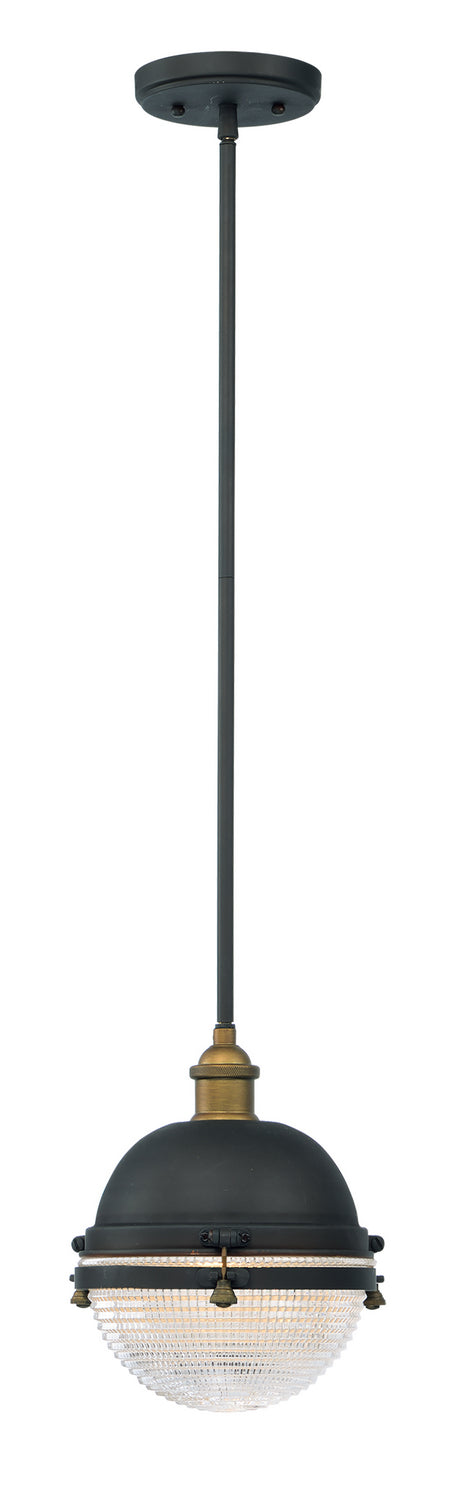 Maxim 10184OIAB Portside One Light Outdoor Pendant, Oil Rubbed Bronze / Antique Brass Main Image.jpg